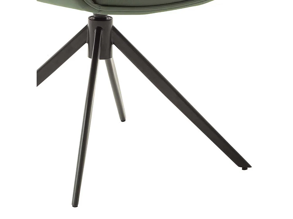 Leder Esszimmerstühle in Oliv Grün Gestell aus Metall (2er Set)