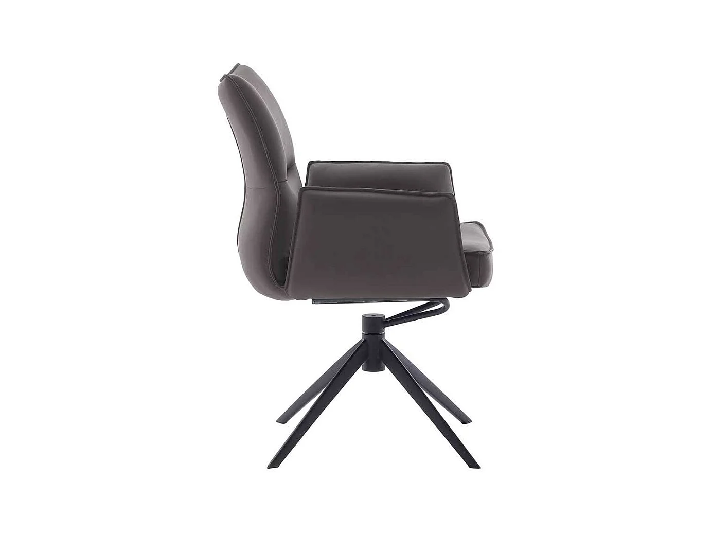 Armlehnstuhl Esszimmerstuhl aus Metall und Echtleder (2er Set)