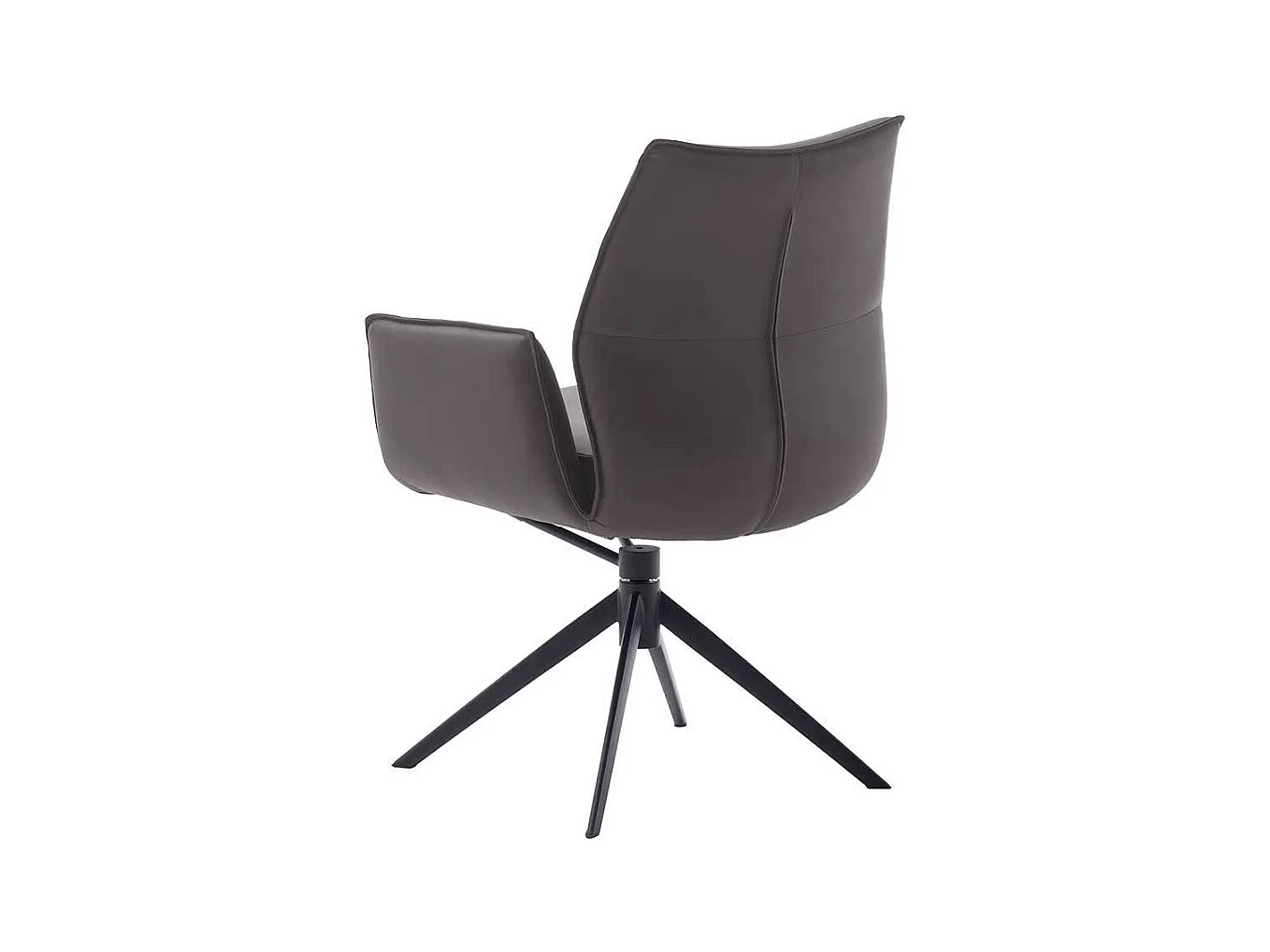 Armlehnstuhl Esszimmerstuhl aus Metall und Echtleder (2er Set)