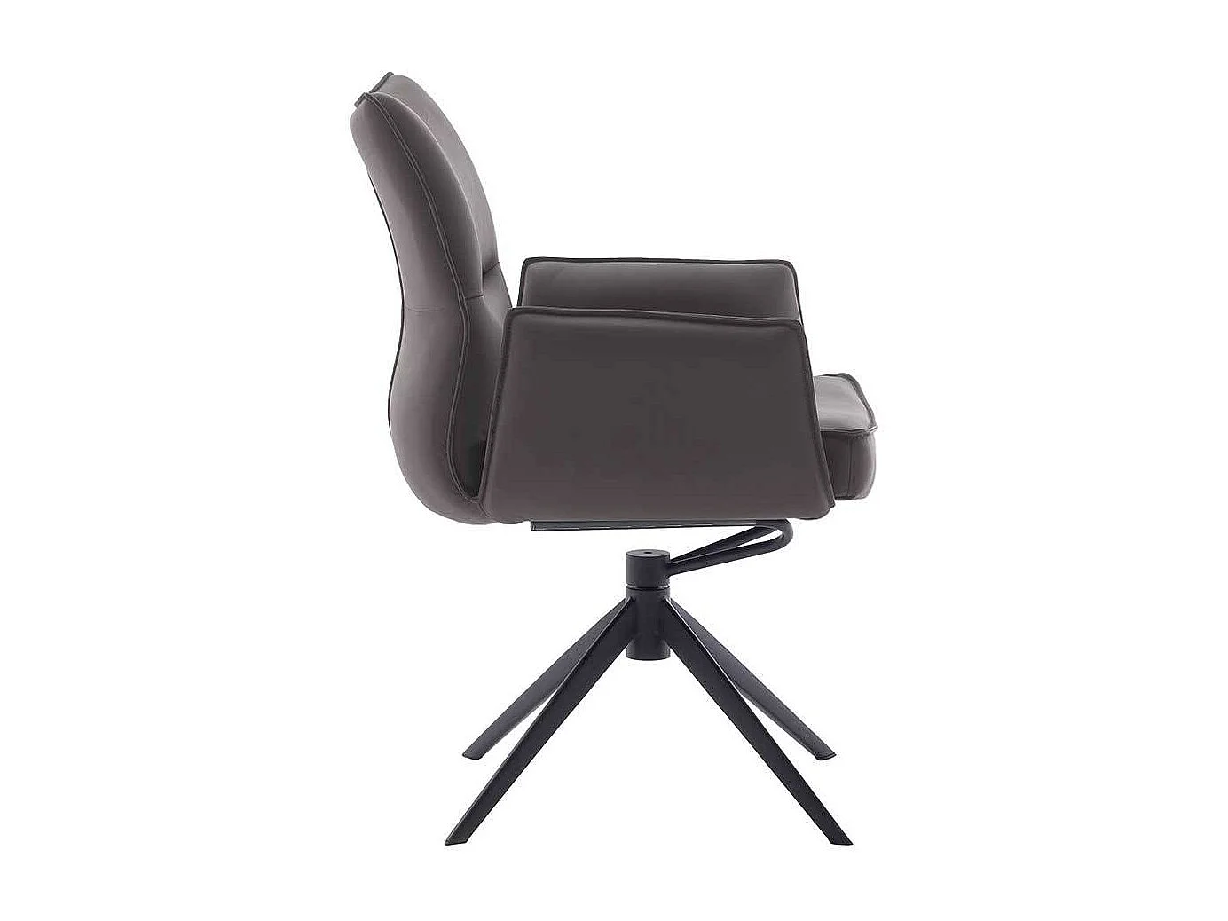 Armlehnstuhl Esszimmerstuhl aus Metall und Echtleder (2er Set)