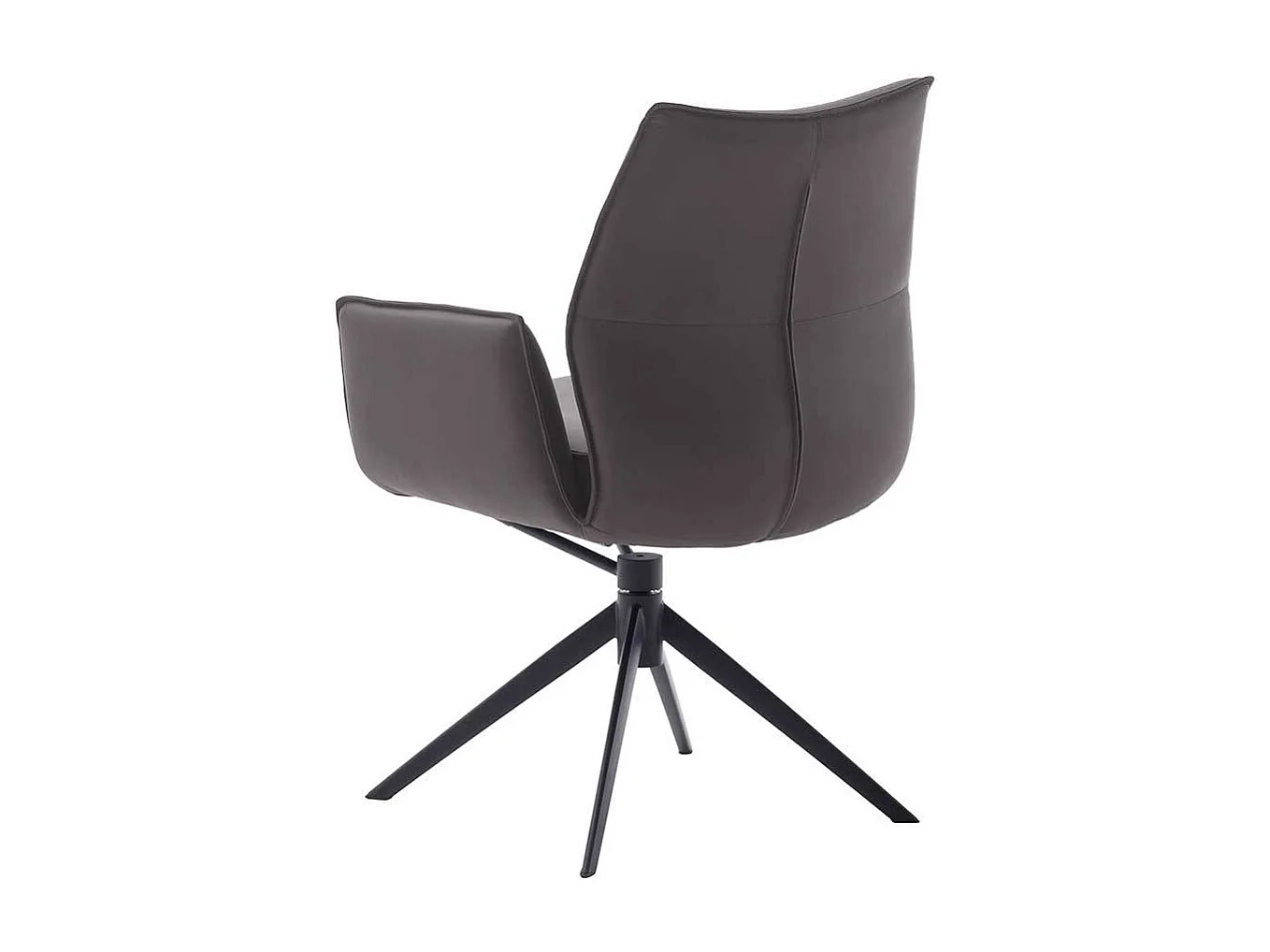 Armlehnstuhl Esszimmerstuhl aus Metall und Echtleder (2er Set)