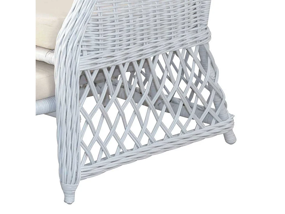 Fernsehsessel in Weiß Rattan integriertem Fußteil