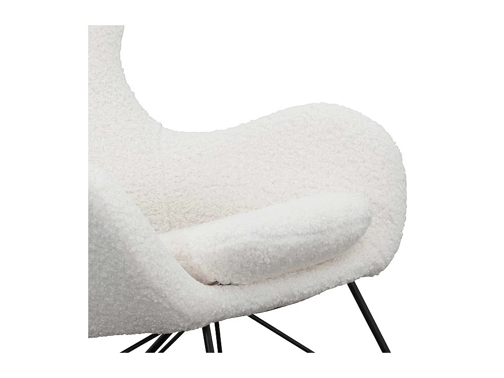 Plüsch Sessel in Weiß Schaukelfunktion