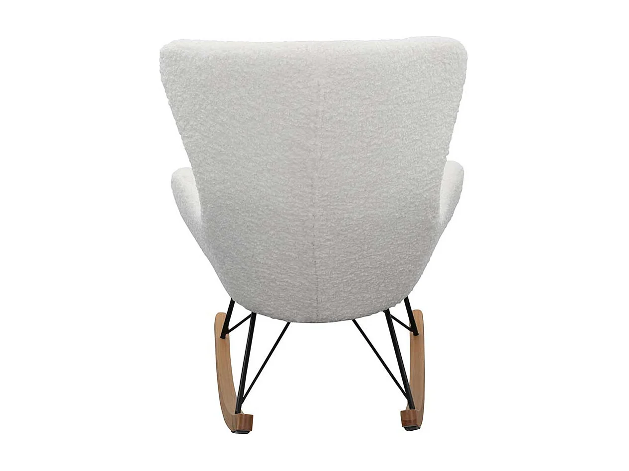 Plüsch Sessel in Weiß Schaukelfunktion