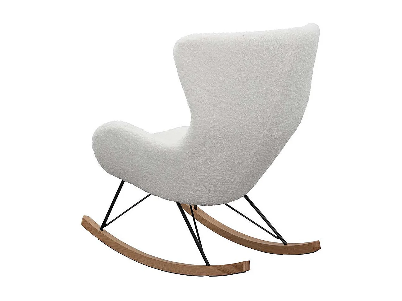 Plüsch Sessel in Weiß Schaukelfunktion