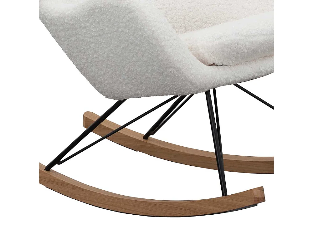 Plüsch Sessel in Weiß Schaukelfunktion