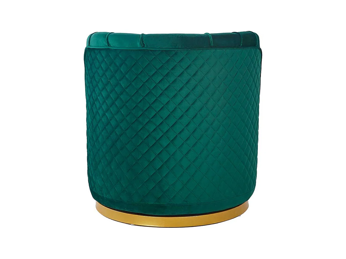 Drehbarer Sessel Retro Stil aus Samt Petrol und Goldfarben