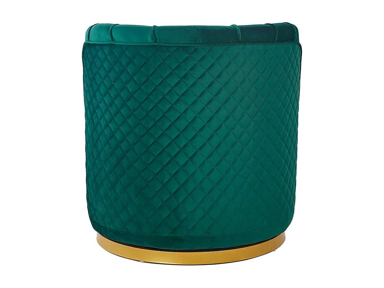 Drehbarer Sessel Retro Stil aus Samt Petrol und Goldfarben