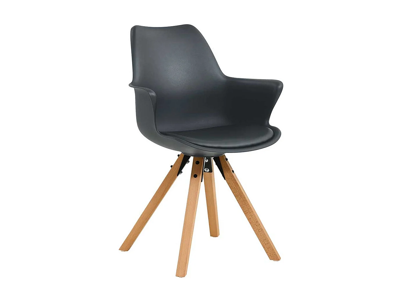 Kunststoff Schalenstühle Dunkelgrau im Skandi Design Armlehnen (2er Set)