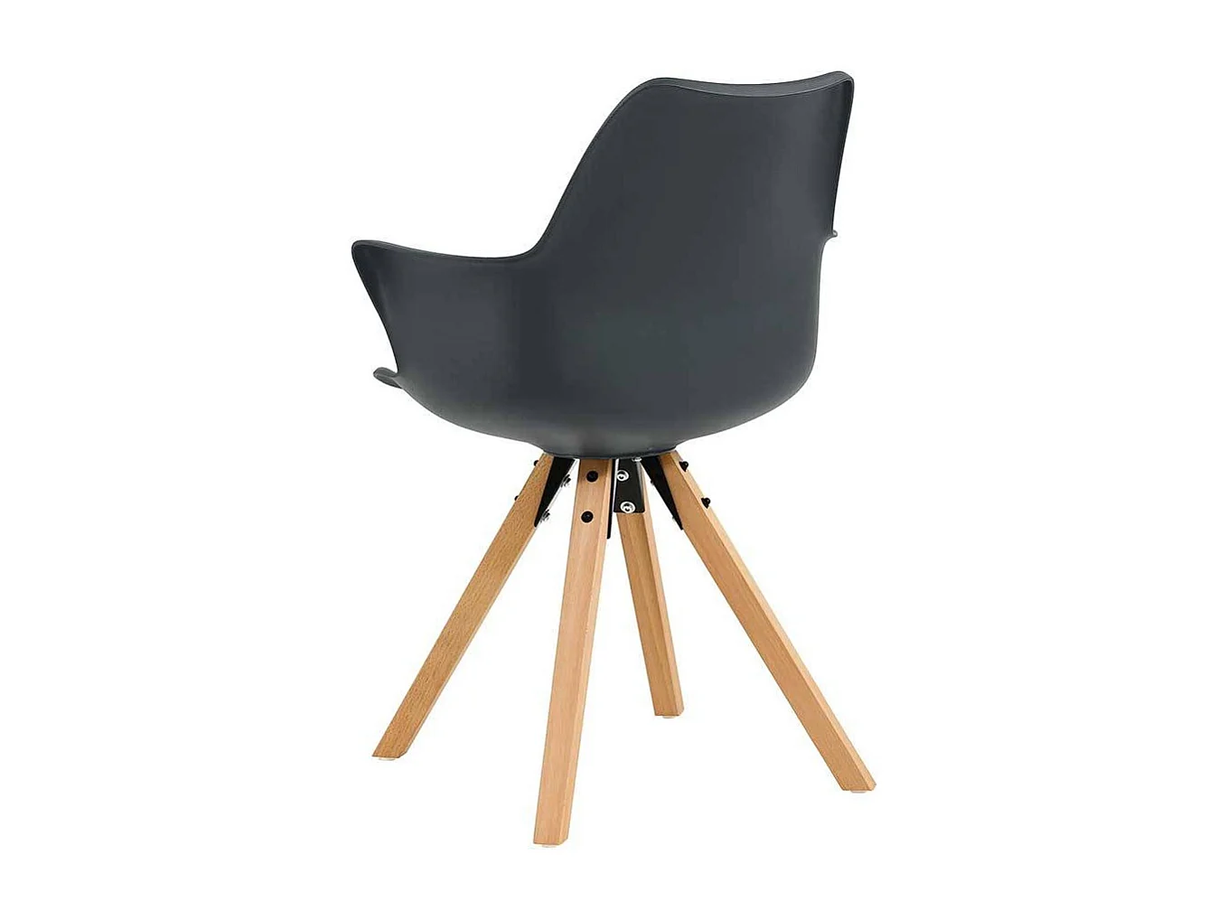 Kunststoff Schalenstühle Dunkelgrau im Skandi Design Armlehnen (2er Set)