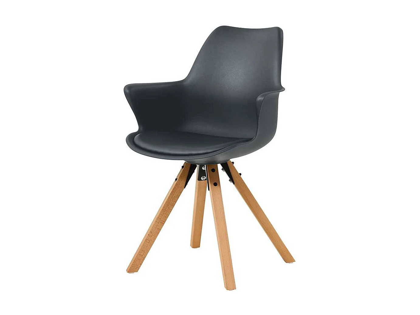 Kunststoff Schalenstühle Dunkelgrau im Skandi Design Armlehnen (2er Set)