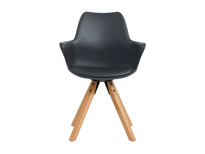 Kunststoff Schalenstühle Dunkelgrau im Skandi Design Armlehnen (2er Set)