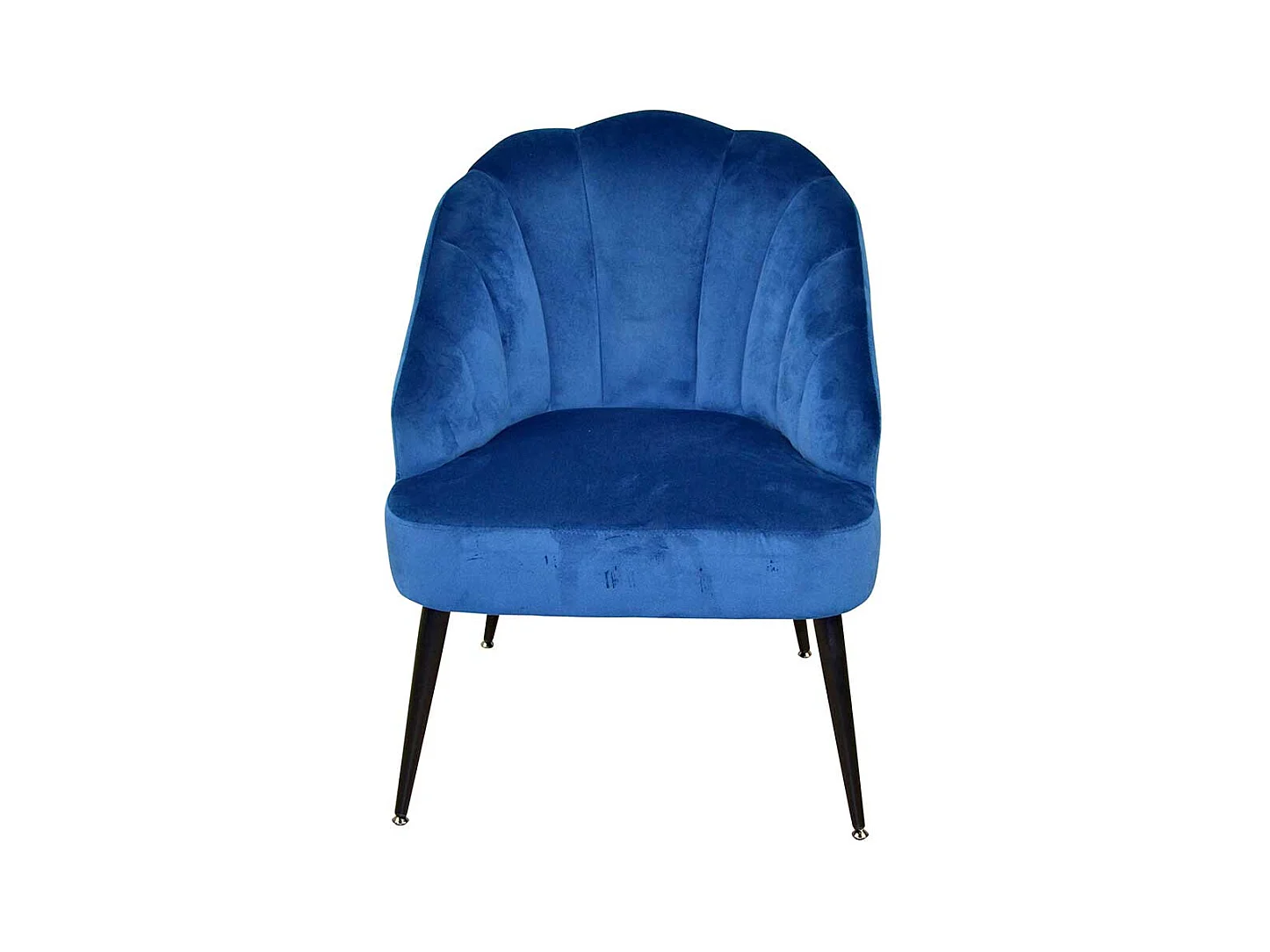 Einzelsessel in Blau Samt Vierfußgestell aus Metall