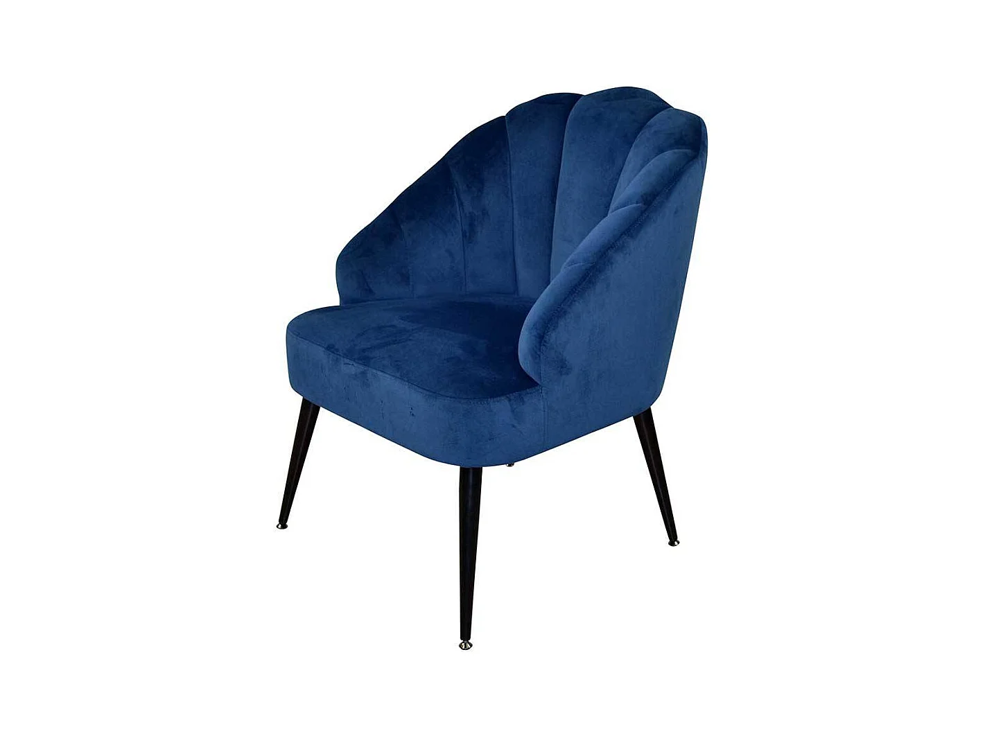 Einzelsessel in Blau Samt Vierfußgestell aus Metall