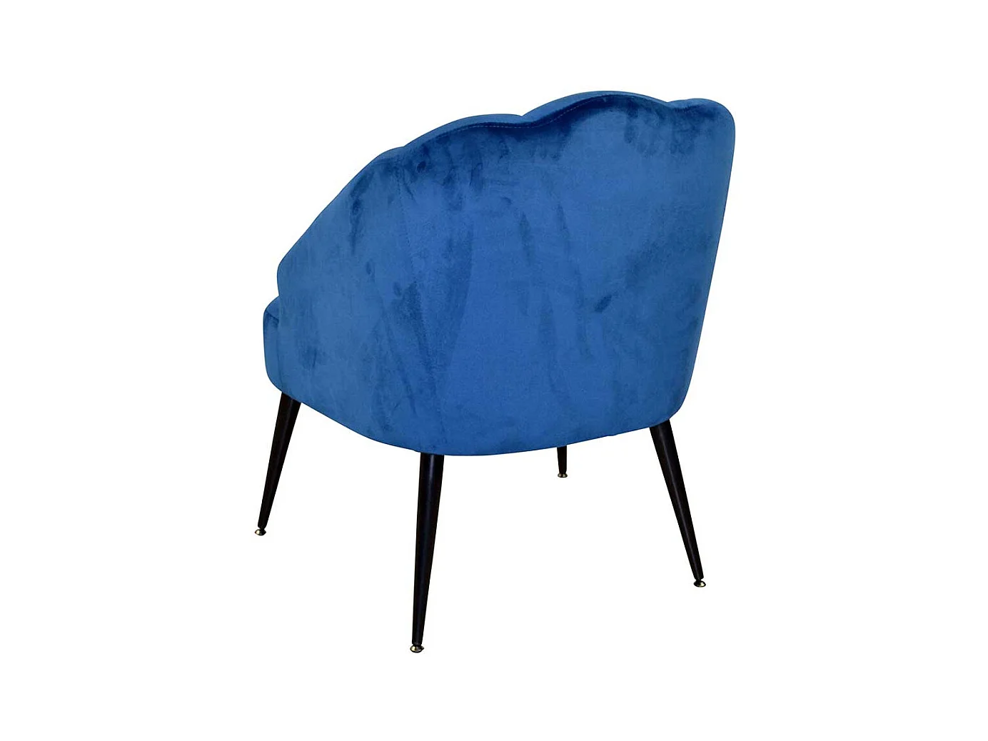 Einzelsessel in Blau Samt Vierfußgestell aus Metall