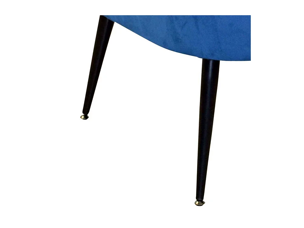 Einzelsessel in Blau Samt Vierfußgestell aus Metall