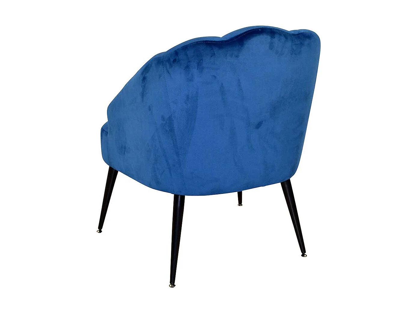 Einzelsessel in Blau Samt Vierfußgestell aus Metall
