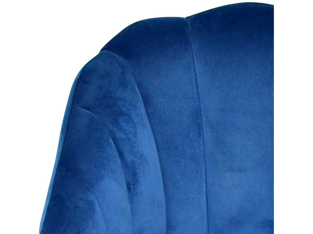 Einzelsessel in Blau Samt Vierfußgestell aus Metall