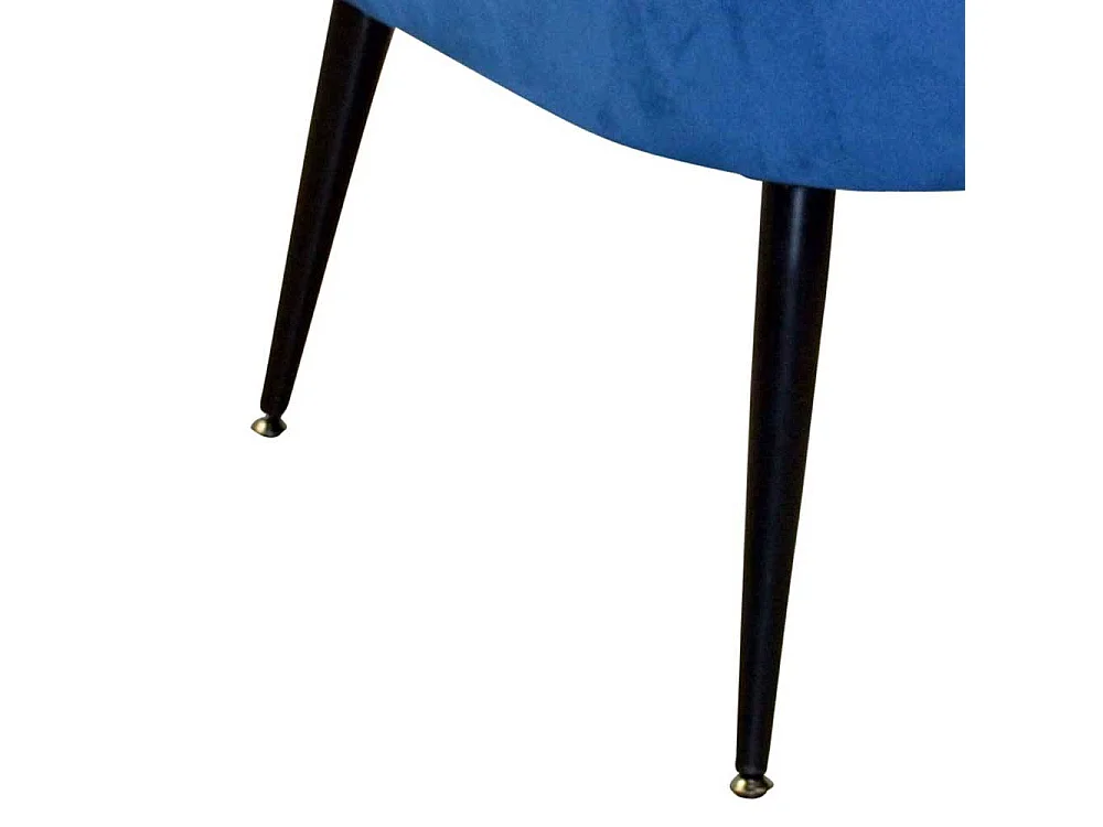 Einzelsessel in Blau Samt Vierfußgestell aus Metall
