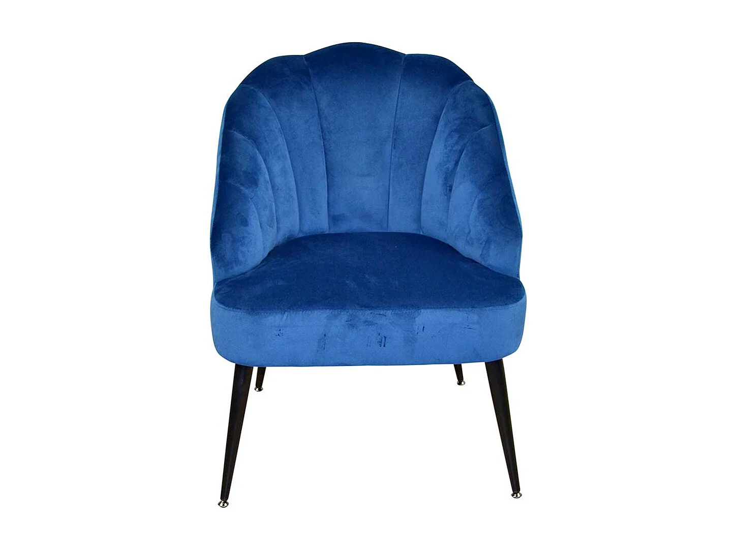 Einzelsessel in Blau Samt Vierfußgestell aus Metall