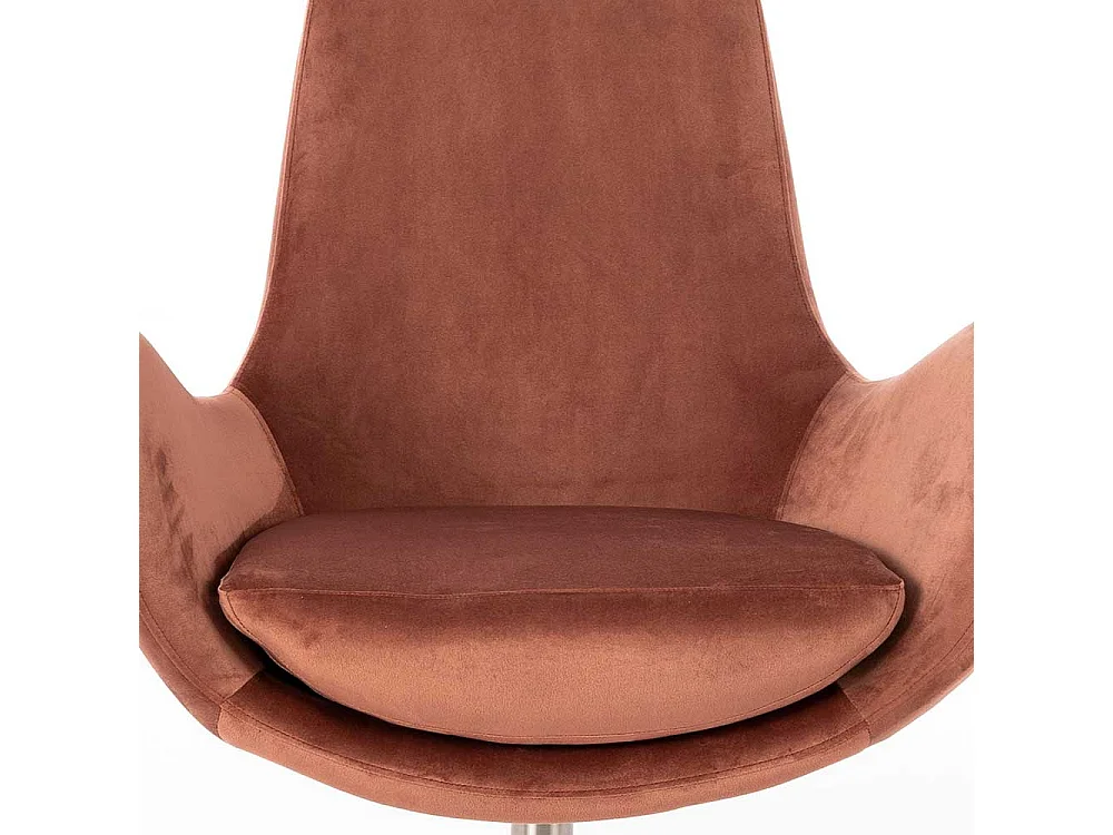 Drehbarer Sessel in Altrosa Samt Retrostil