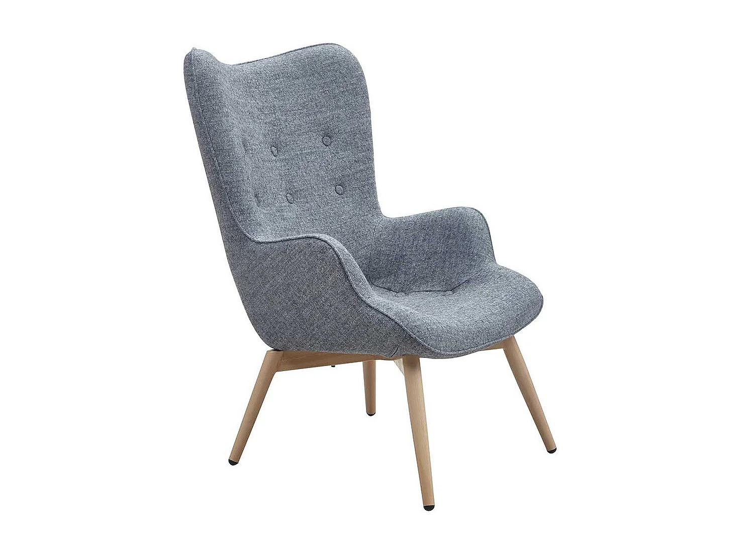 Sessel in Grau Webstoff Skandi Design