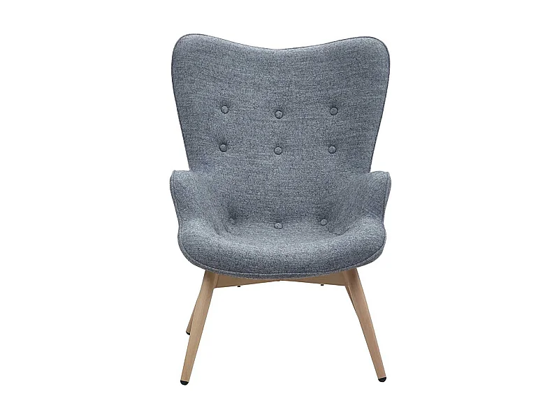 Sessel in Grau Webstoff Skandi Design