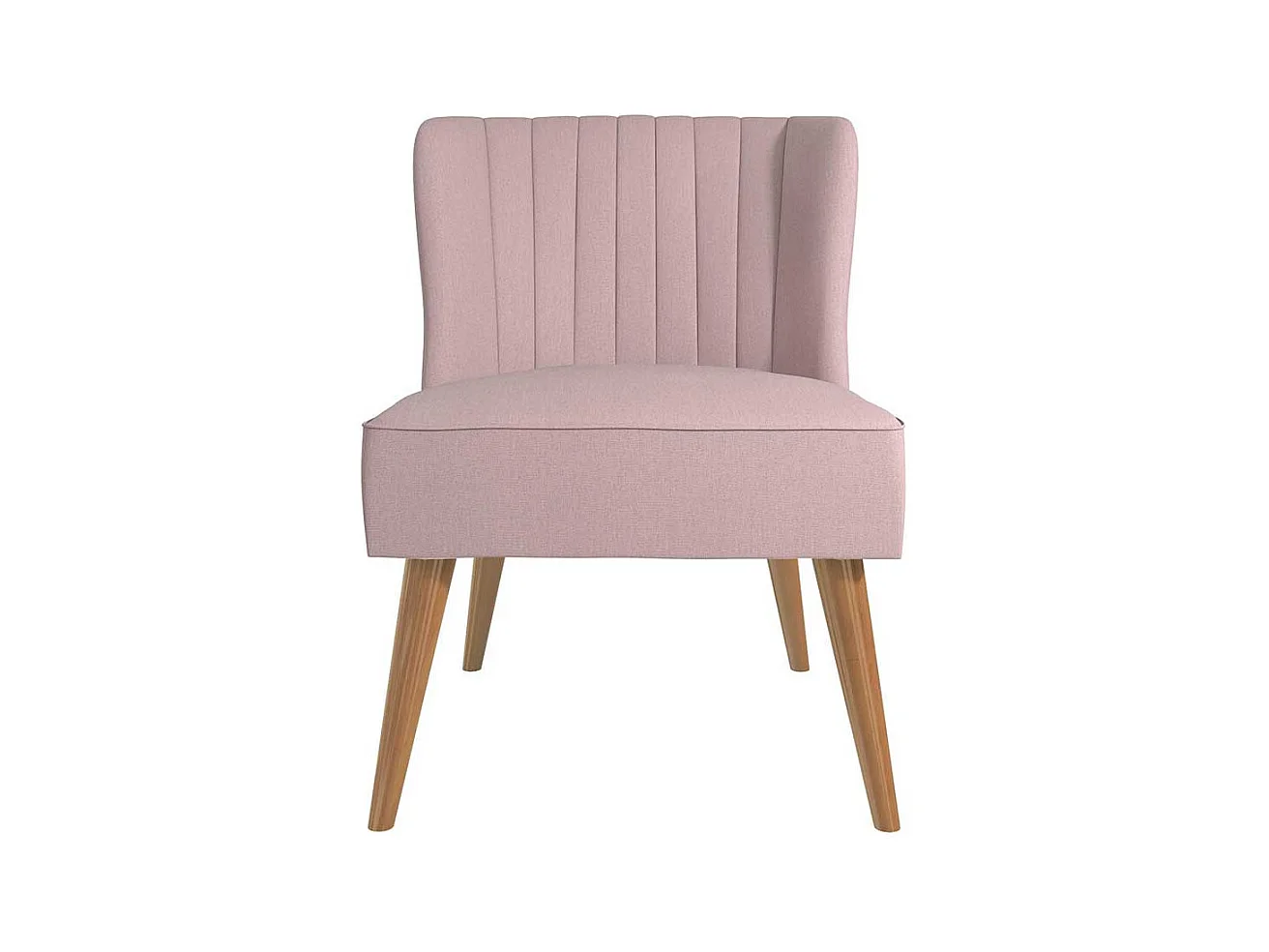 Retro Stil Cocktailsessel in Rosa Webstoff und Massivholz