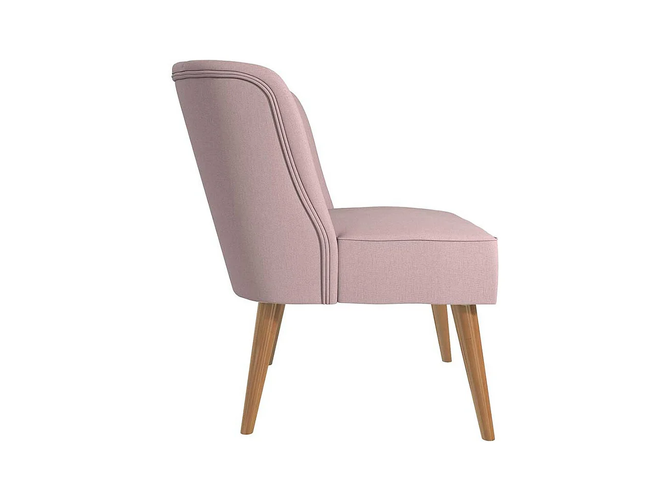 Retro Stil Cocktailsessel in Rosa Webstoff und Massivholz