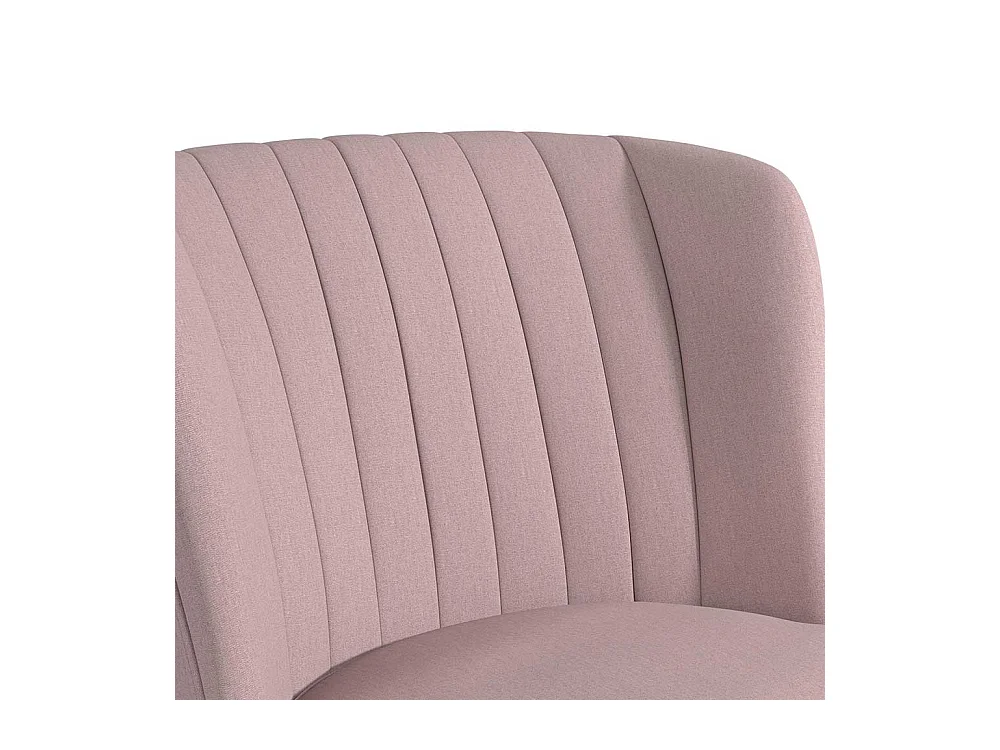 Retro Stil Cocktailsessel in Rosa Webstoff und Massivholz