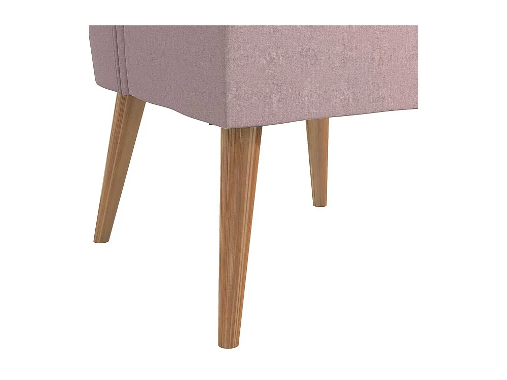 Retro Stil Cocktailsessel in Rosa Webstoff und Massivholz