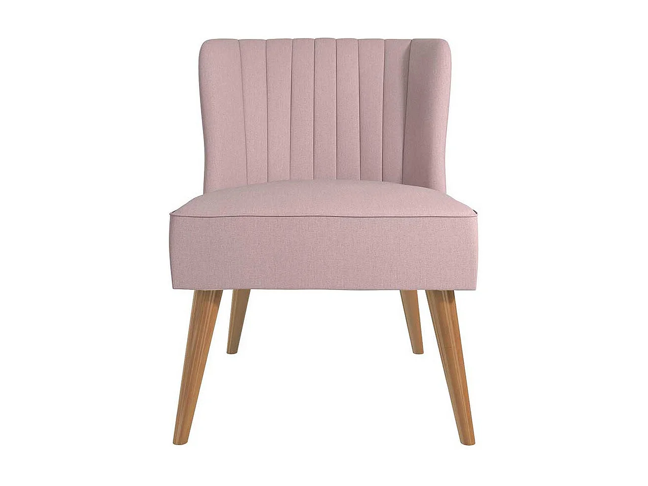 Retro Stil Cocktailsessel in Rosa Webstoff und Massivholz