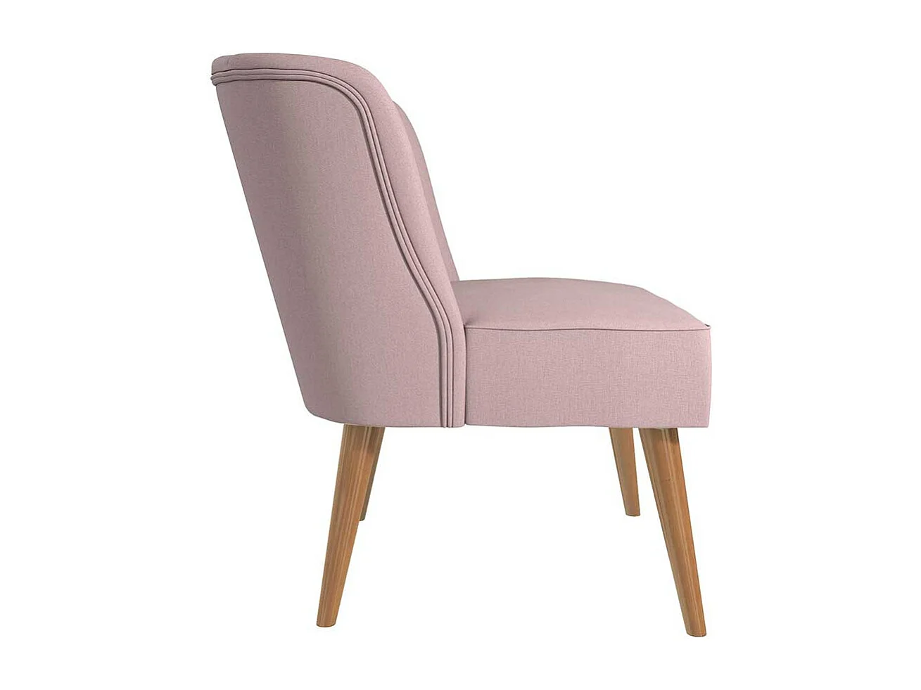 Retro Stil Cocktailsessel in Rosa Webstoff und Massivholz