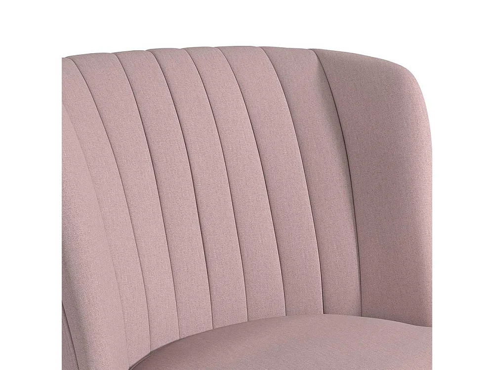 Retro Stil Cocktailsessel in Rosa Webstoff und Massivholz