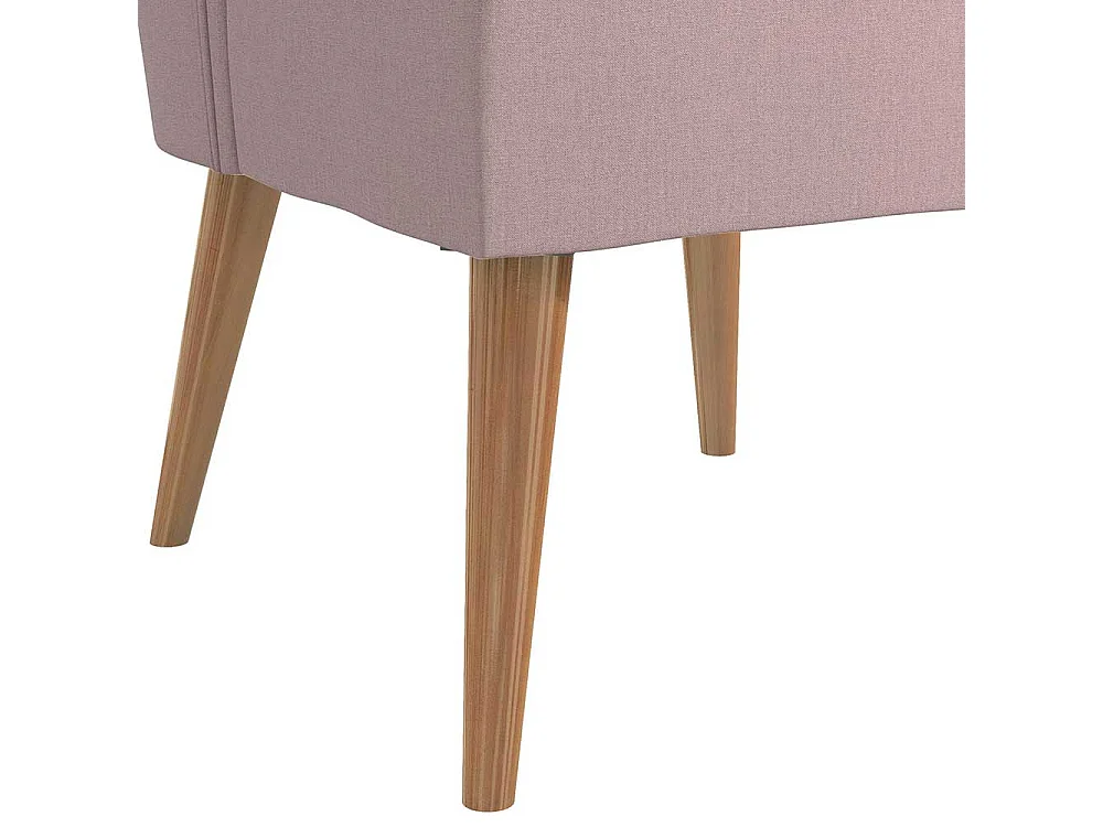 Retro Stil Cocktailsessel in Rosa Webstoff und Massivholz