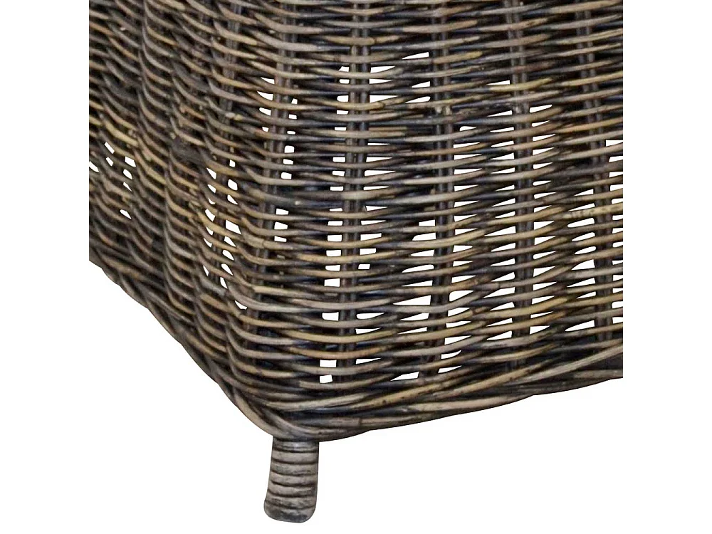 Korbsessel in Schwarz - Beige Rattan Geflecht