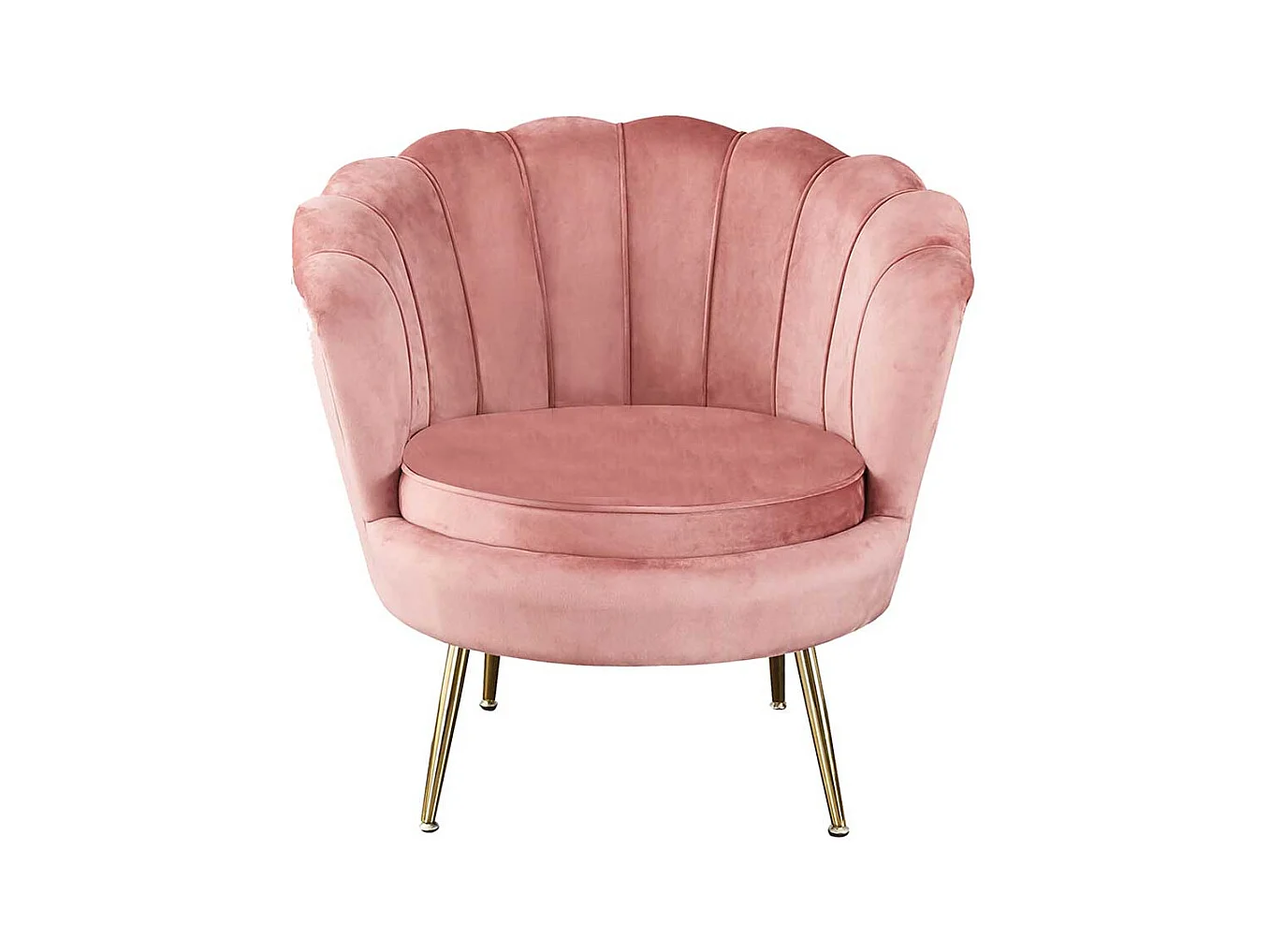 Rosa Sessel in Muschelform Samtbezug