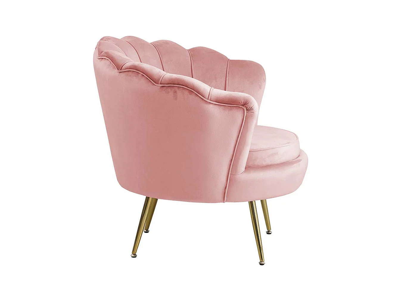 Rosa Sessel in Muschelform Samtbezug