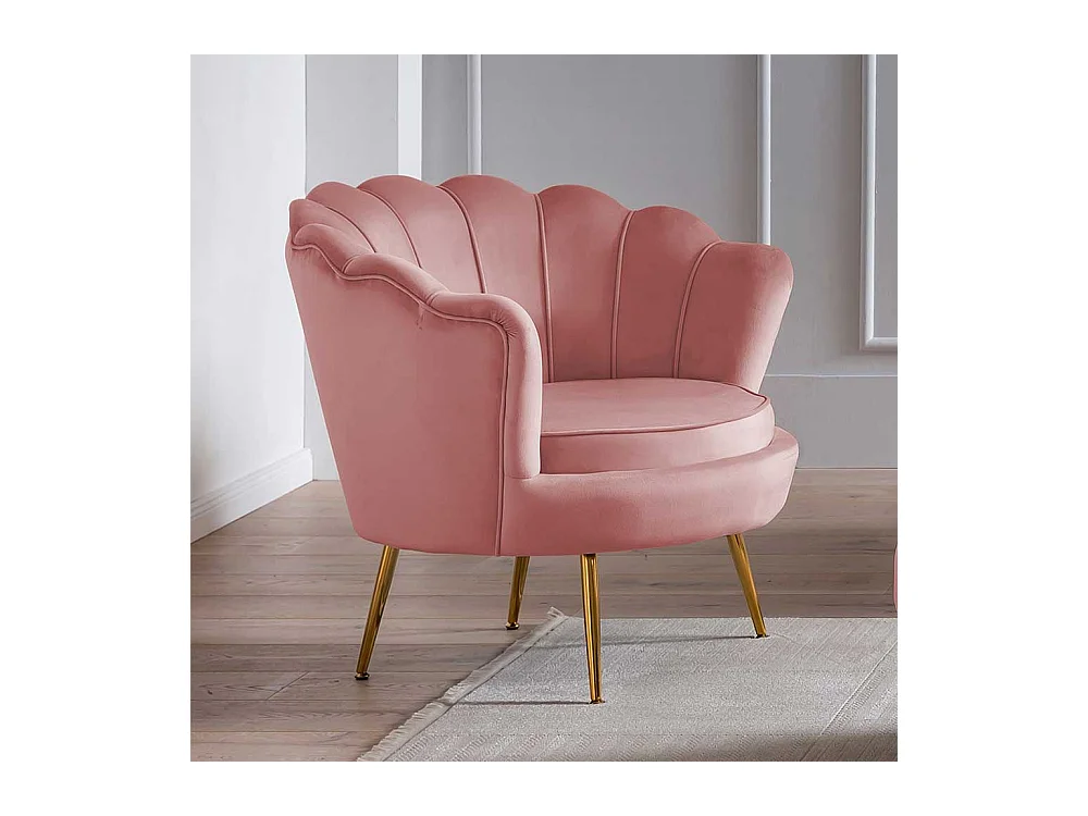 Rosa Sessel in Muschelform Samtbezug