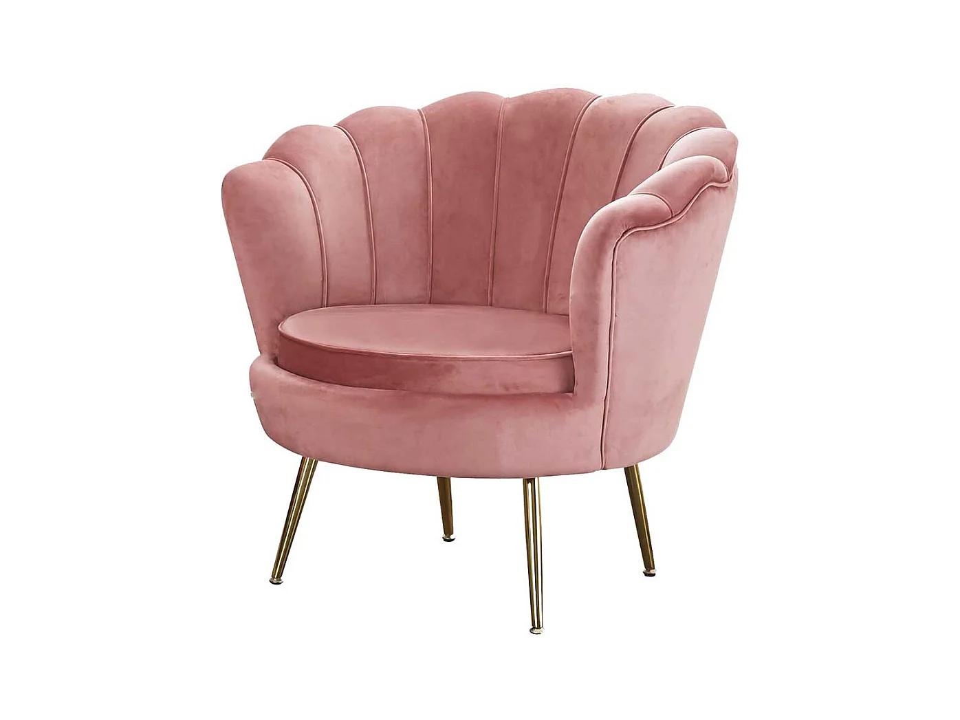 Rosa Sessel in Muschelform Samtbezug