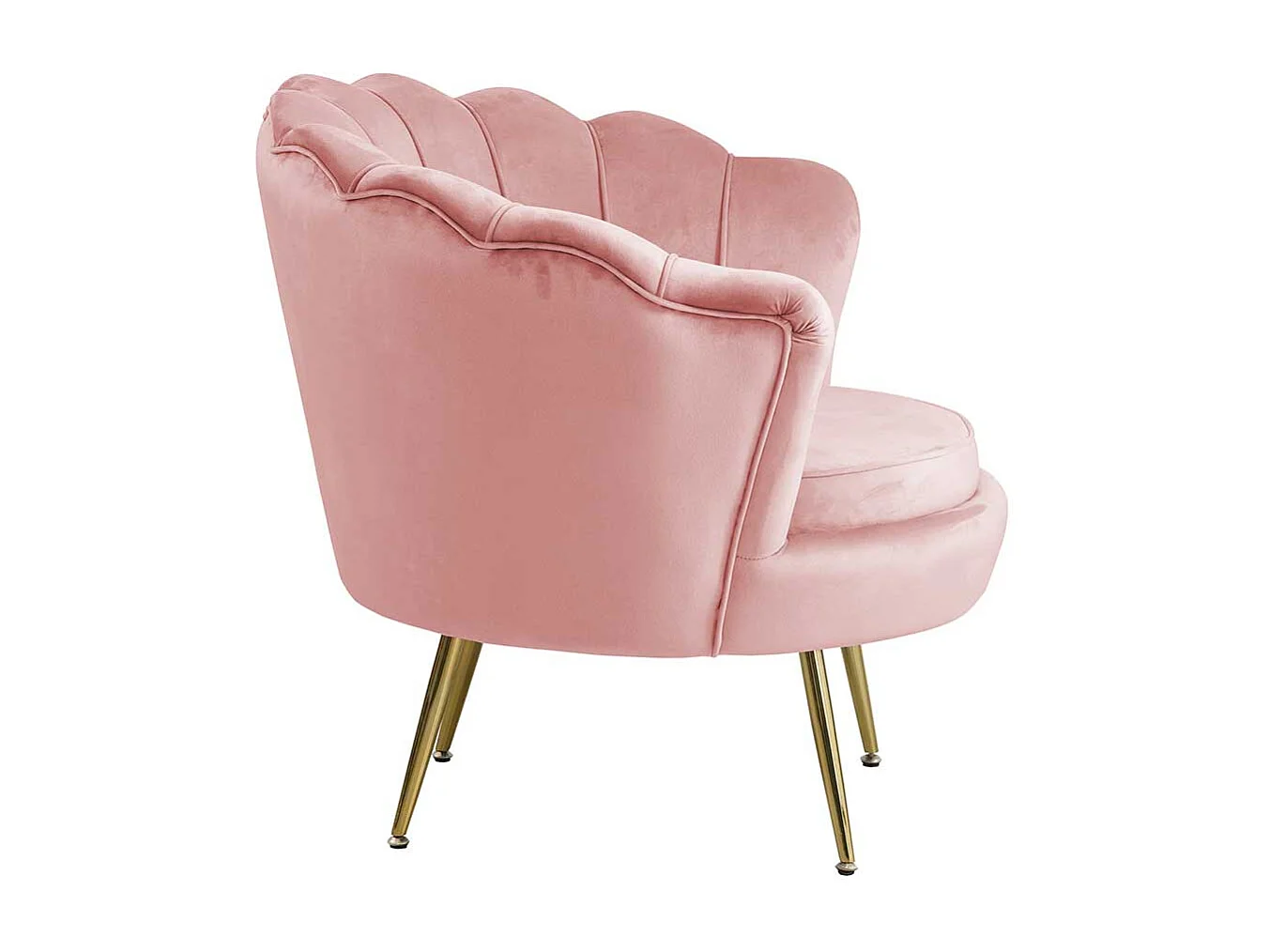 Rosa Sessel in Muschelform Samtbezug