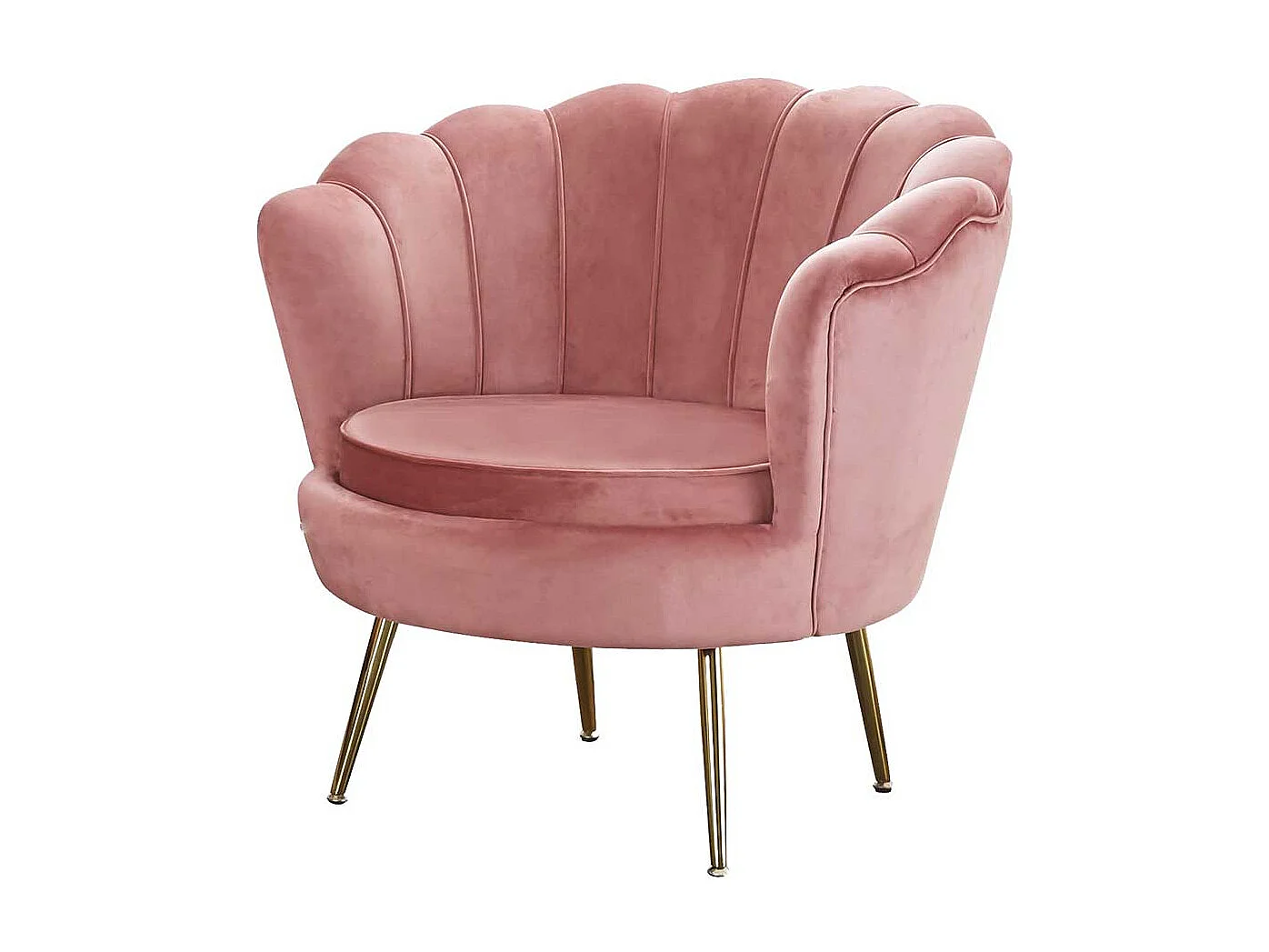 Rosa Sessel in Muschelform Samtbezug