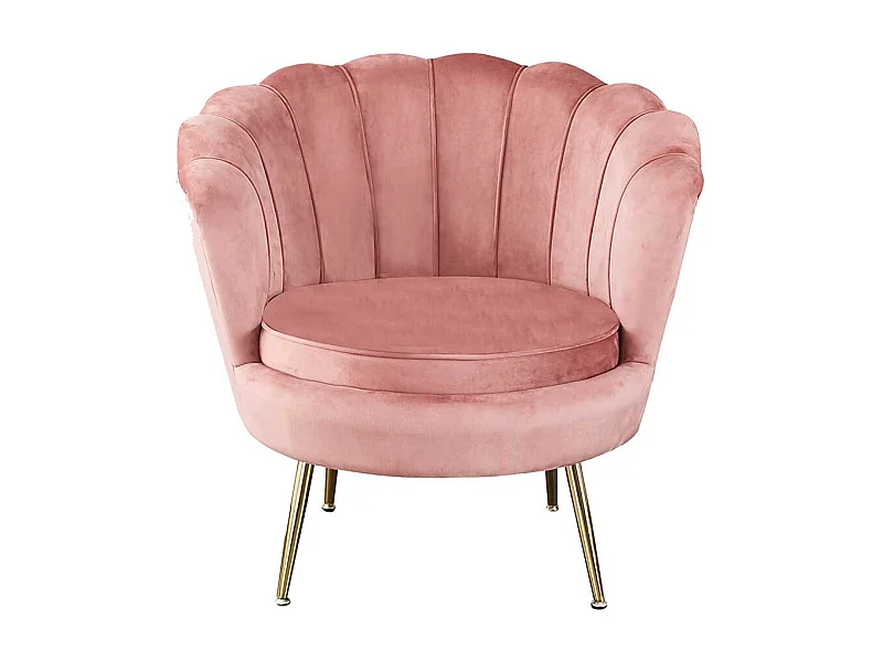 Rosa Sessel in Muschelform Samtbezug