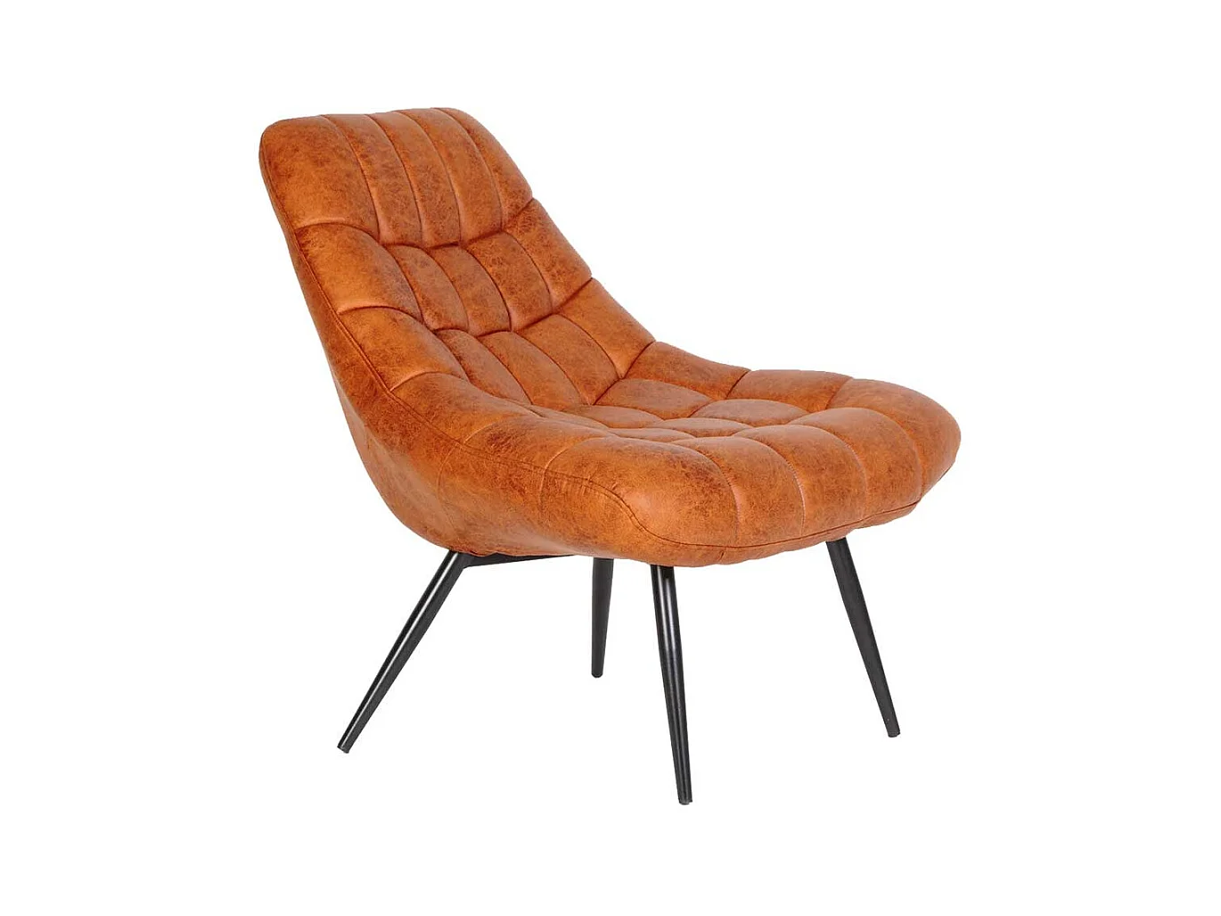 Vintage Optik Sessel mit Kunstleder Bezug Vierfußgestell aus Metall