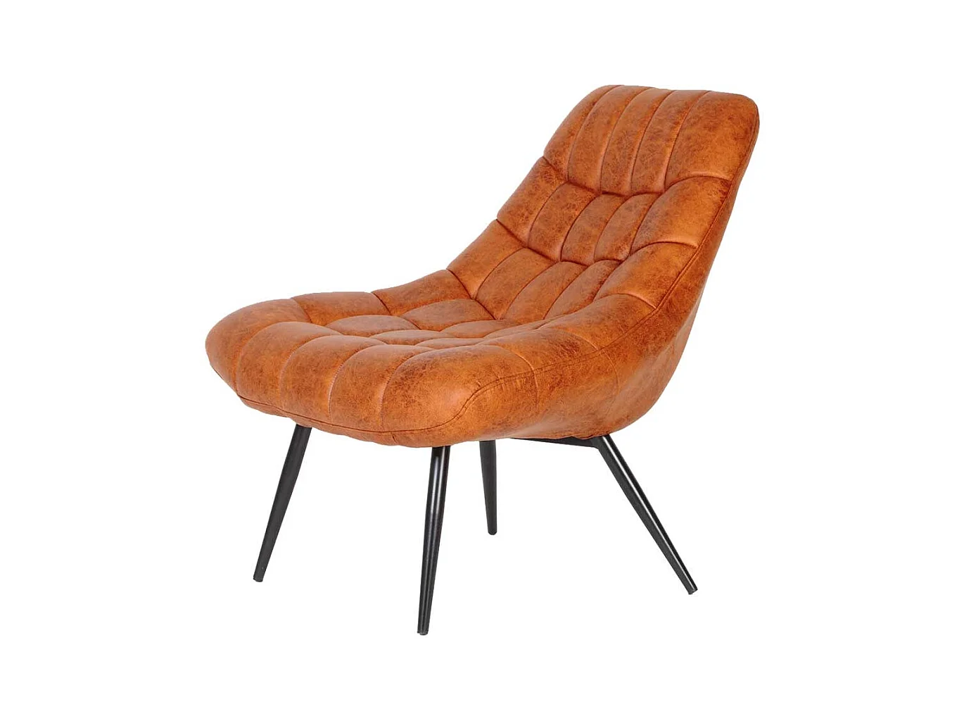 Vintage Optik Sessel mit Kunstleder Bezug Vierfußgestell aus Metall