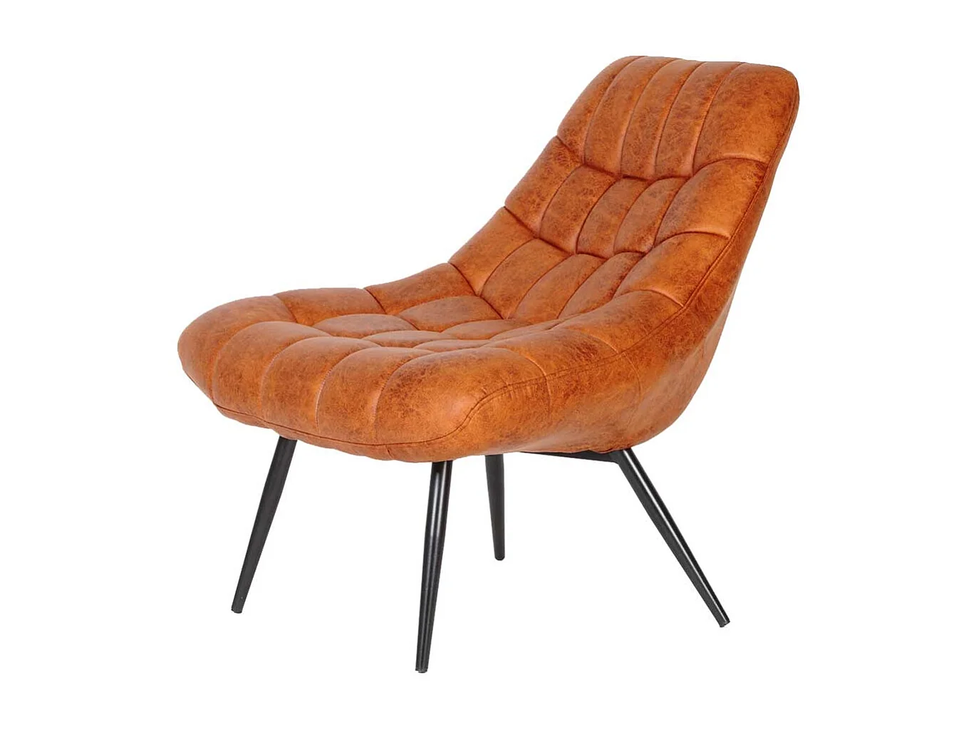 Vintage Optik Sessel mit Kunstleder Bezug Vierfußgestell aus Metall