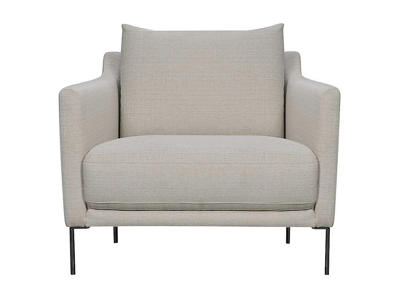 Moderner Wohnzimmersessel in Beige meliert Vierfu�gestell aus Metall