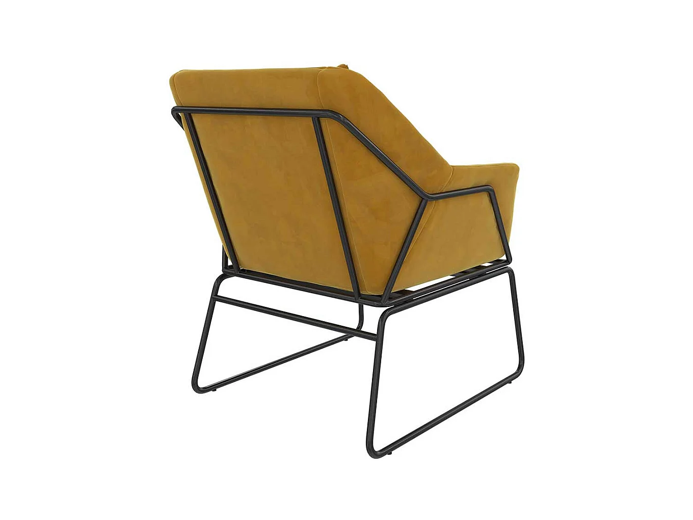Gelber Loft Sessel aus Samt und Metall Bügelgestell