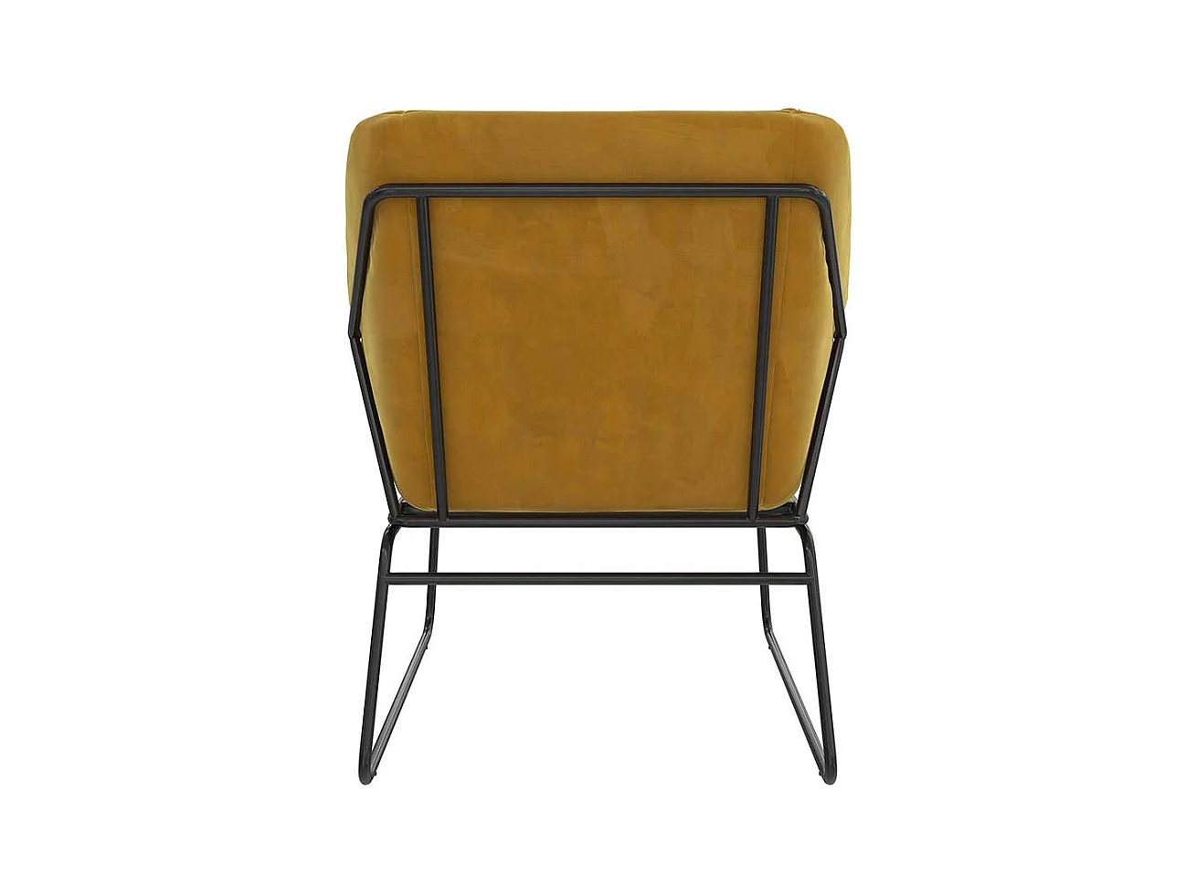 Gelber Loft Sessel aus Samt und Metall Bügelgestell
