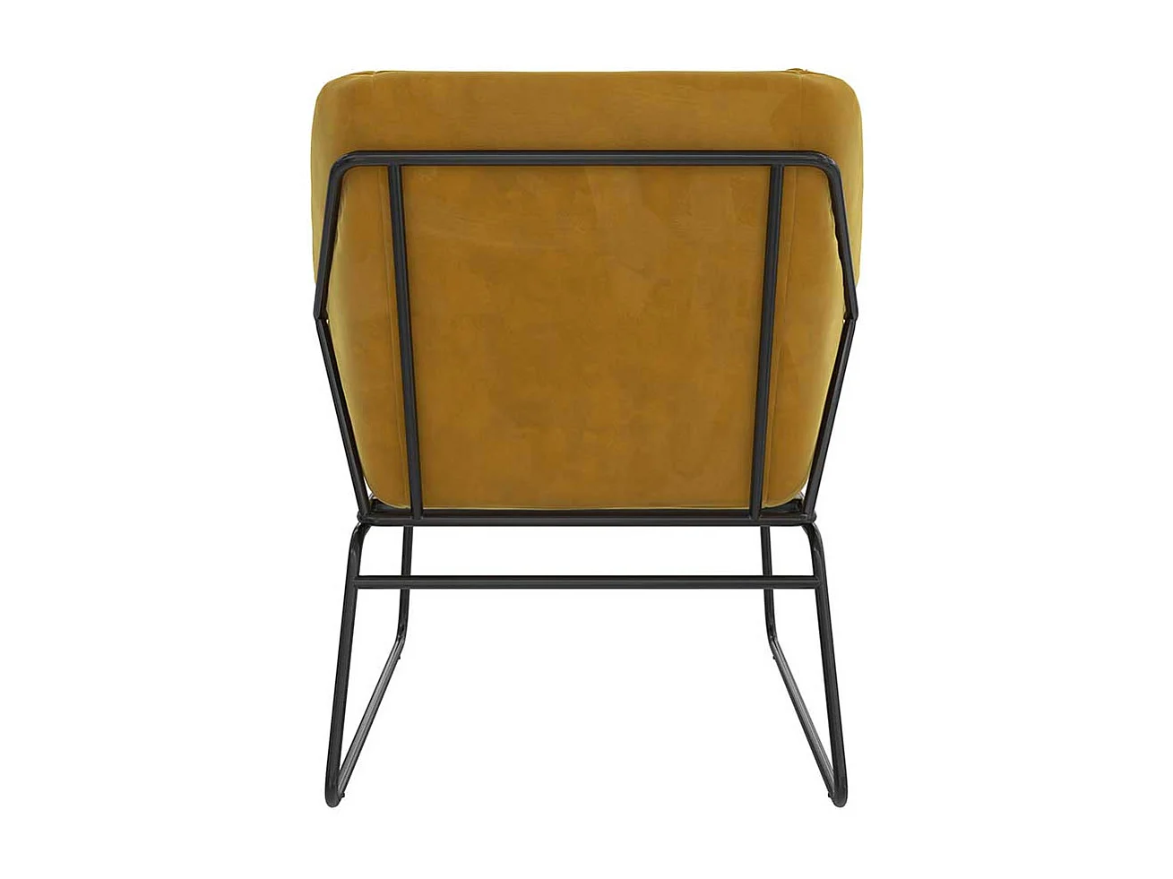 Gelber Loft Sessel aus Samt und Metall Bügelgestell